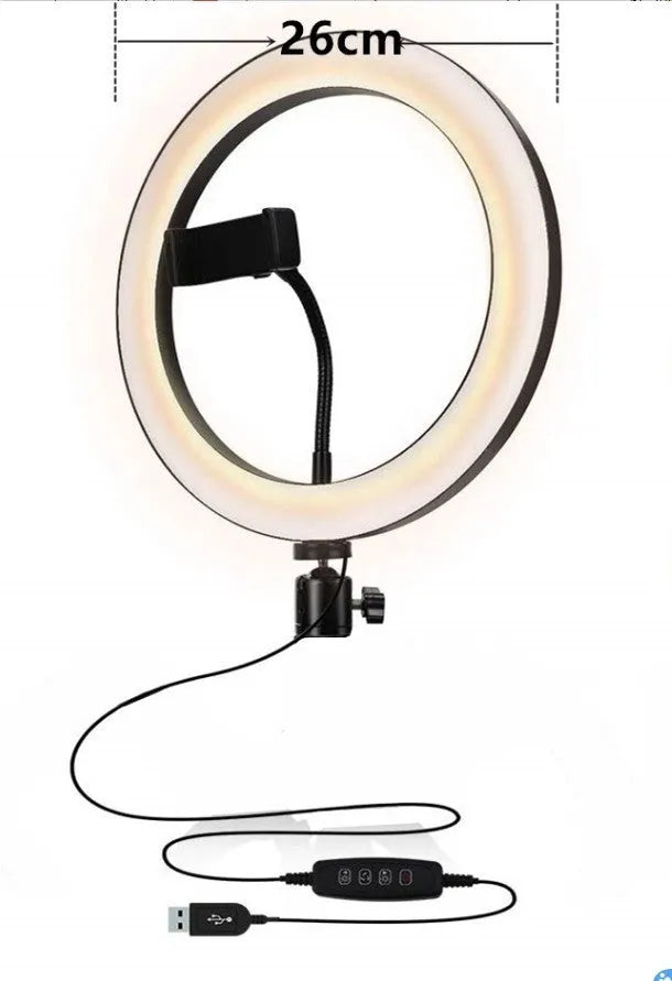 Adjustable phone stand extended to full height showing smartphone mounting and tripod compatibility