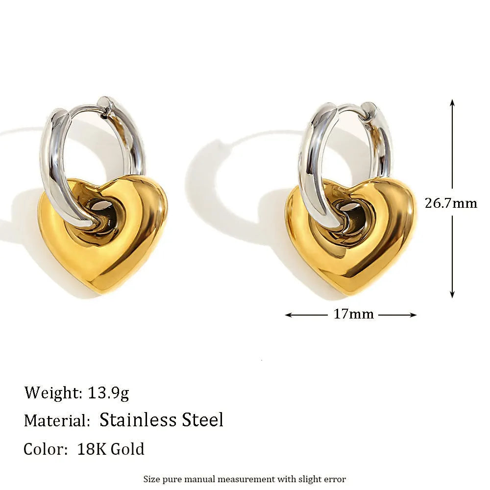 Women's gold electroplated geometric jewellery set with earrings, bracelet and necklace on stainless steel