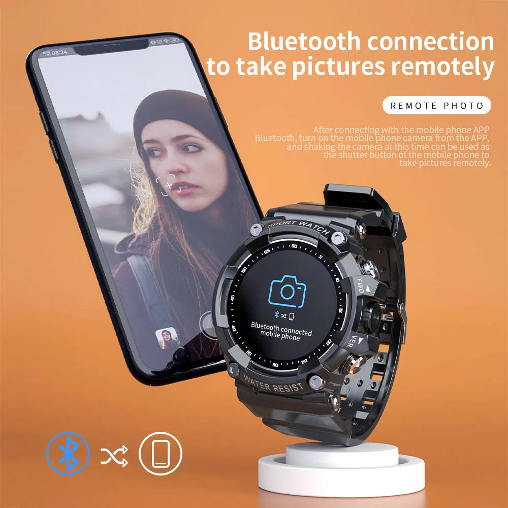 ATTACK 3 waterproof smart Bluetooth sports watch with round colour screen and TPU strap