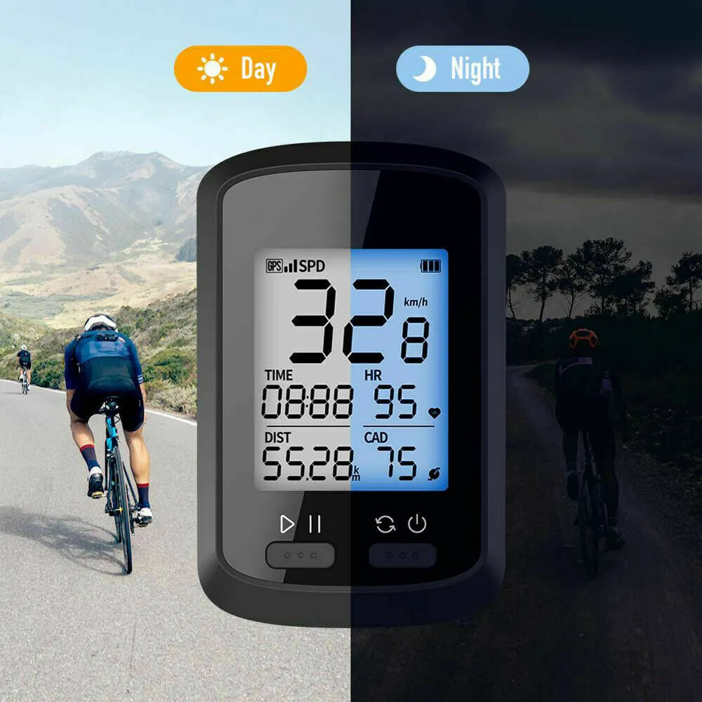 Black plastic bicycle stopwatch with digital display for cycling training