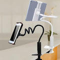 Black flexible phone and tablet mount holder with suction base and adjustable arm