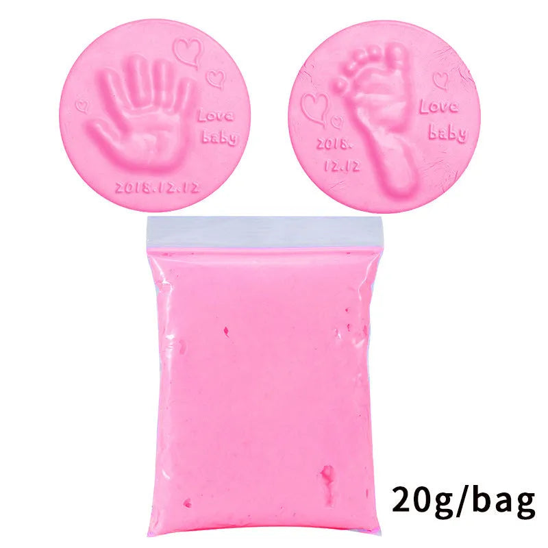 Baby handprint and footprint clay kit in ten colours, 20g soft non-toxic clay
