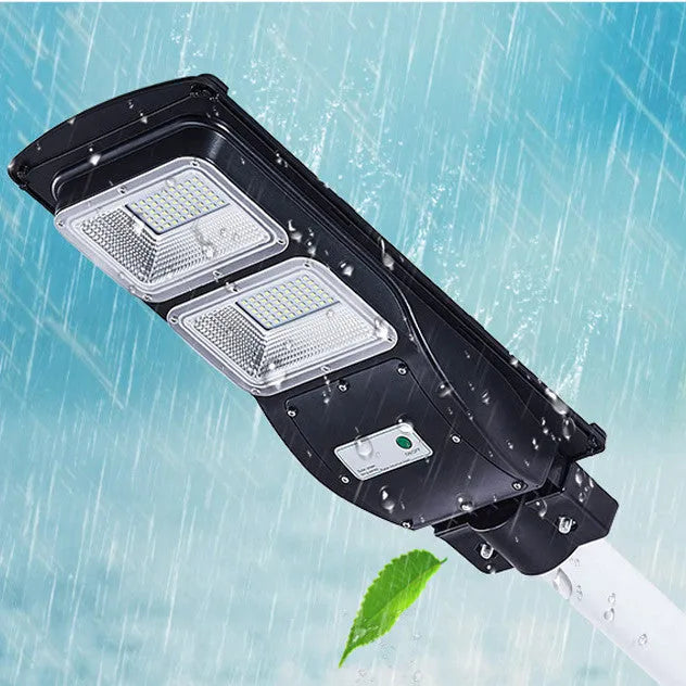 Integrated solar street light with 60W LED panel for outdoor garden and pathway illumination