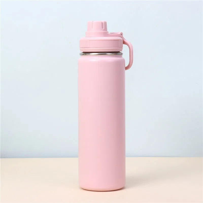 Dopamine colour scheme 710ml stainless steel insulated fitness yoga water bottle with rope