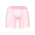 Men's orange seamless low-waist boxer shorts with quick-dry nylon fabric for exercise.