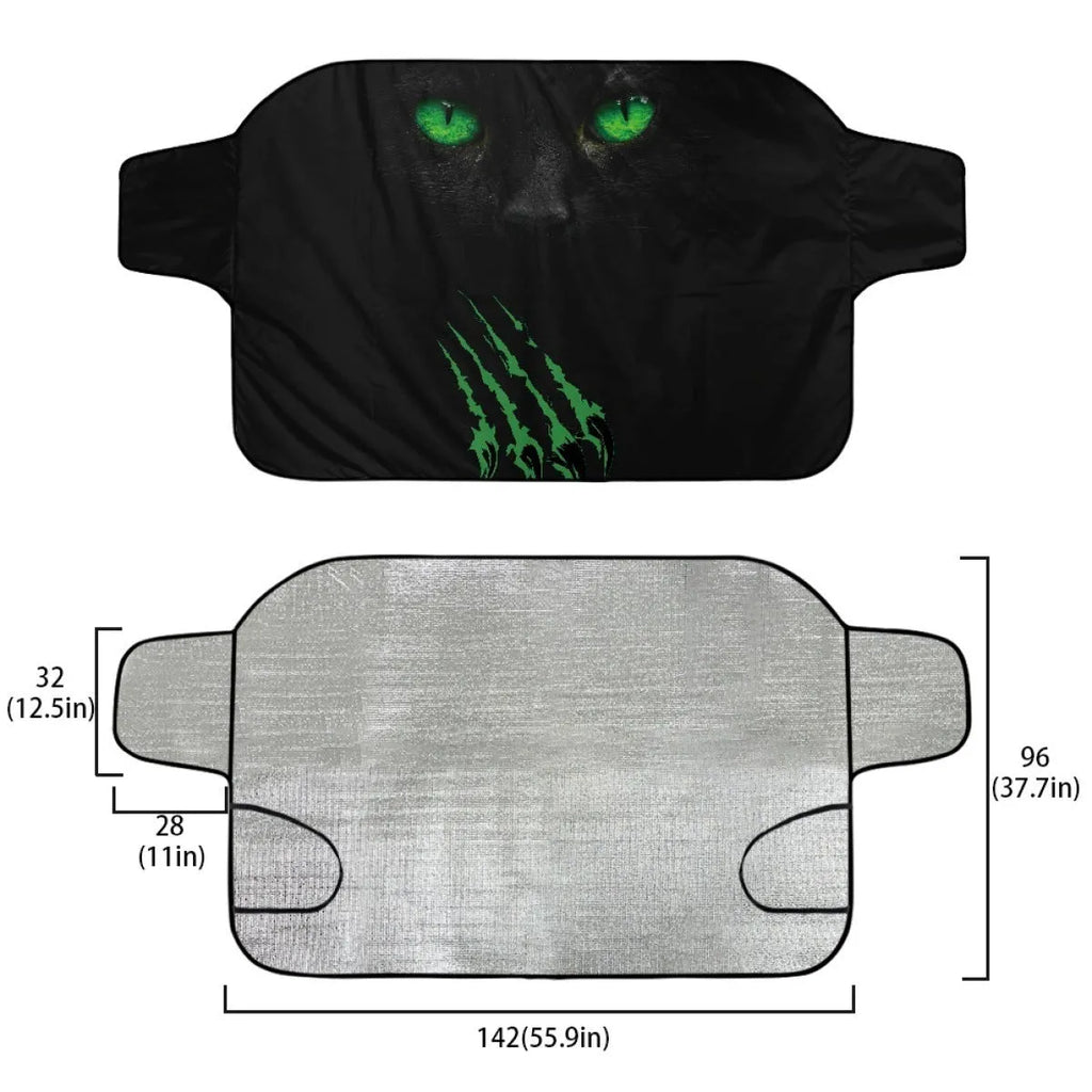 Universal car snow protection cover with aluminum foam fabric for windscreen frost prevention