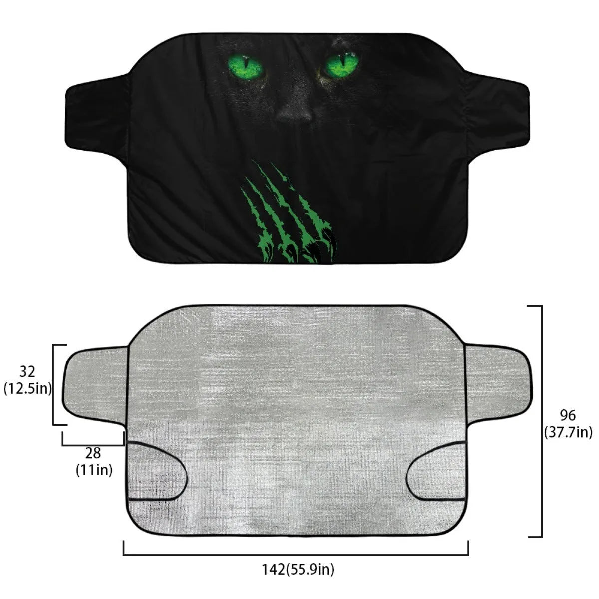 Universal car snow protection cover with aluminum foam fabric for windscreen frost prevention