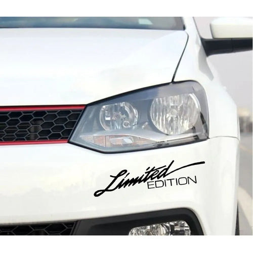 Reflective British-style bumper sticker measuring 16cm long, shown in black, white, and colourful variants.