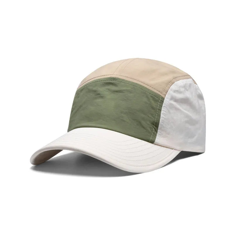 Men's curved brim baseball cap in cotton polyester fabric, khaki colour option