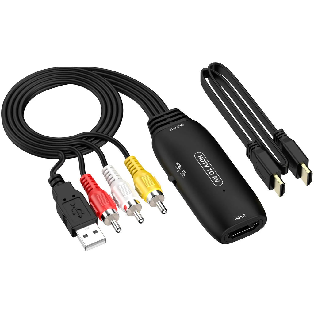HDMI to AV converter cable with 110cm length for monitor and projector connections