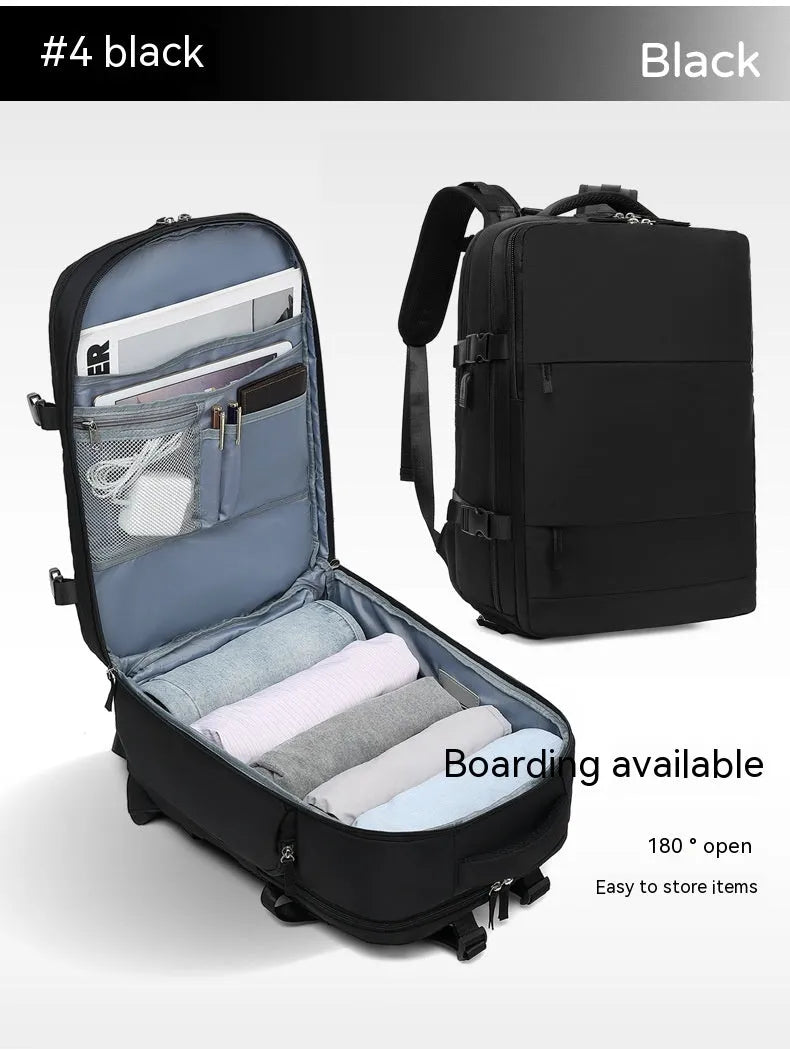 Large waterproof mummy-style backpack in nylon, shown in a selection of colours including black, mint green, and pink.