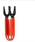 Orange pipe wrench with soft grip handle and adjustable jaws