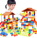 Children's puzzle building blocks large particle plastic set city baby theme for toddlers