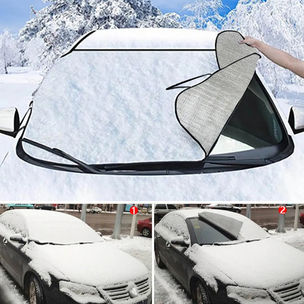 Universal car snow protection cover with aluminum foam fabric for windscreen frost prevention
