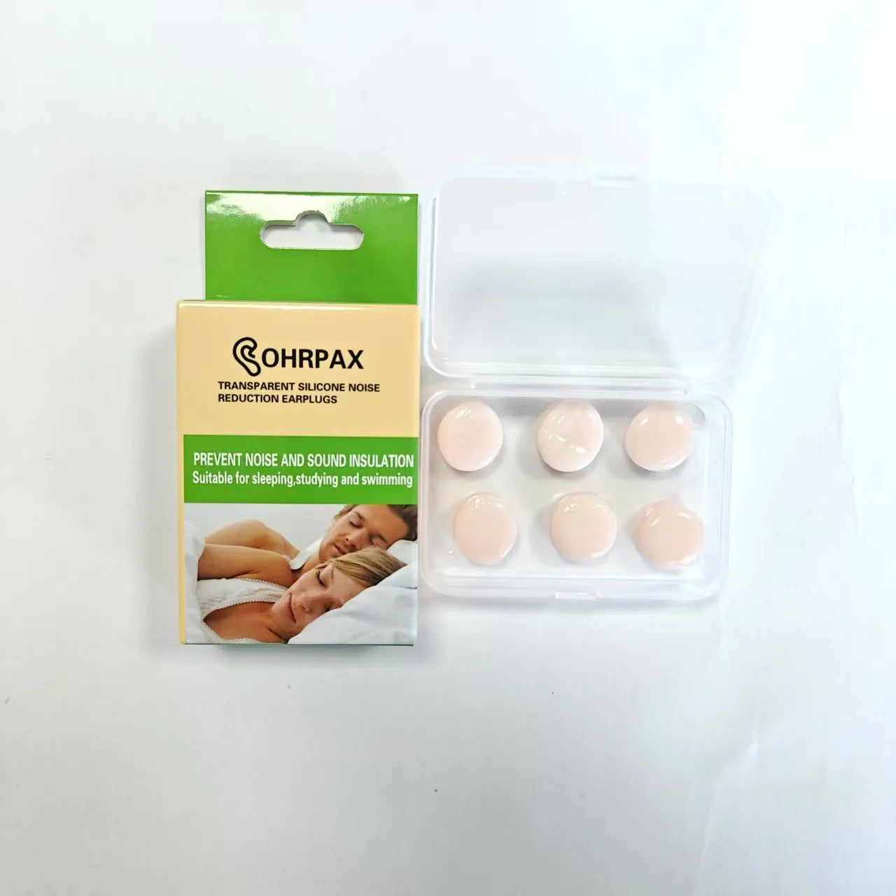 Pack of soundproof silicone earplugs for sleep anti-noise ladies comfort fit reusable swimming wading
