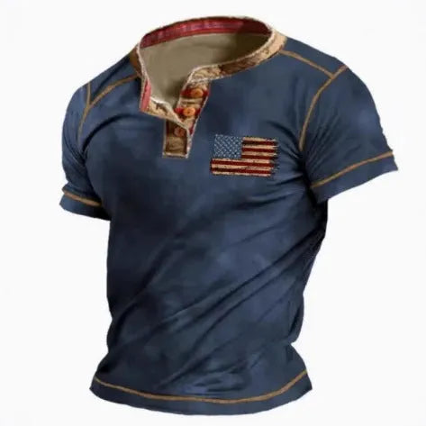 Men's short sleeve polyester sports shirt with lapel buttons in bird eye cloth fabric