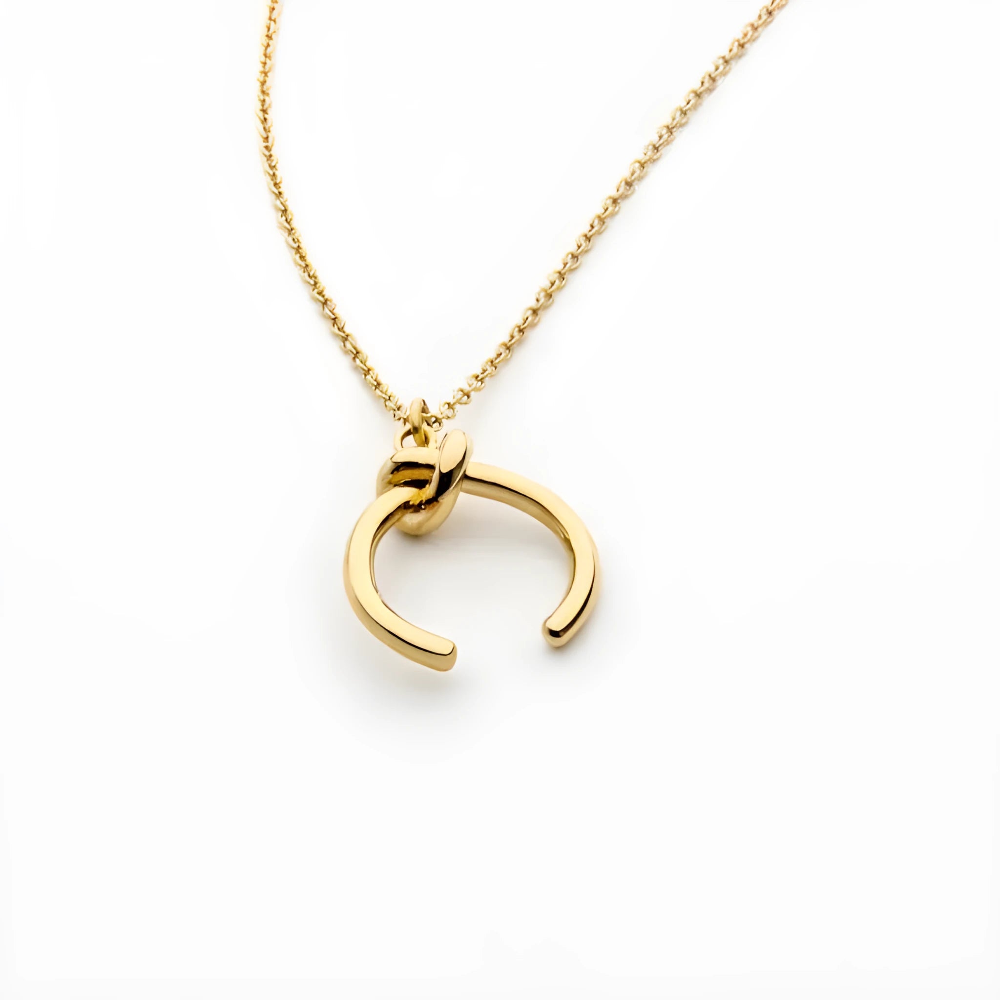 Copper geometric pendant necklace with cross chain in gold or silver electroplated finish