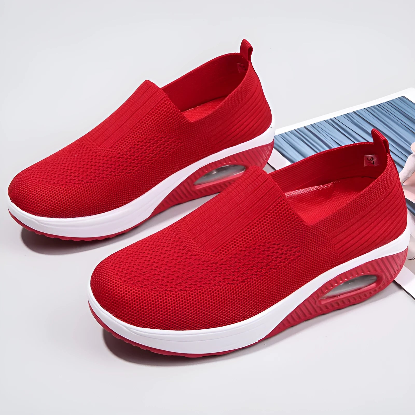 Women's mesh running shoes with air cushion technology in multiple colour options