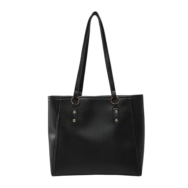 Korean style square shoulder bag in PU leather with crossbody strap and sandwich pockets