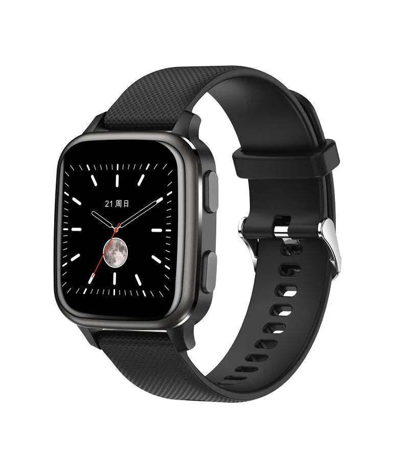 Smart bracelet with aluminium alloy case showing heart rate monitoring and Bluetooth calling functions