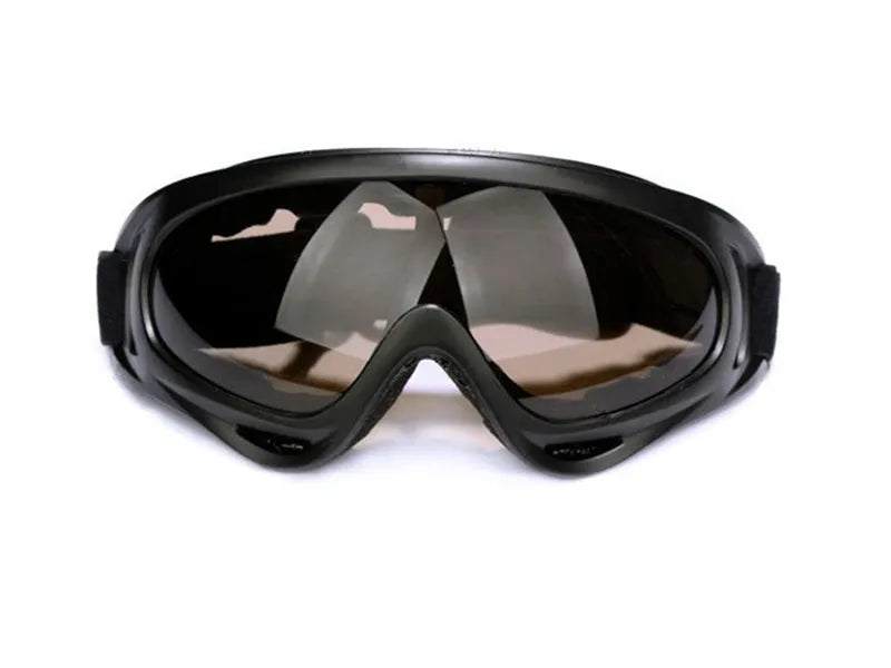 X400 motorcycle windshield sand goggles with PC lens and ventilation system in transparent colour