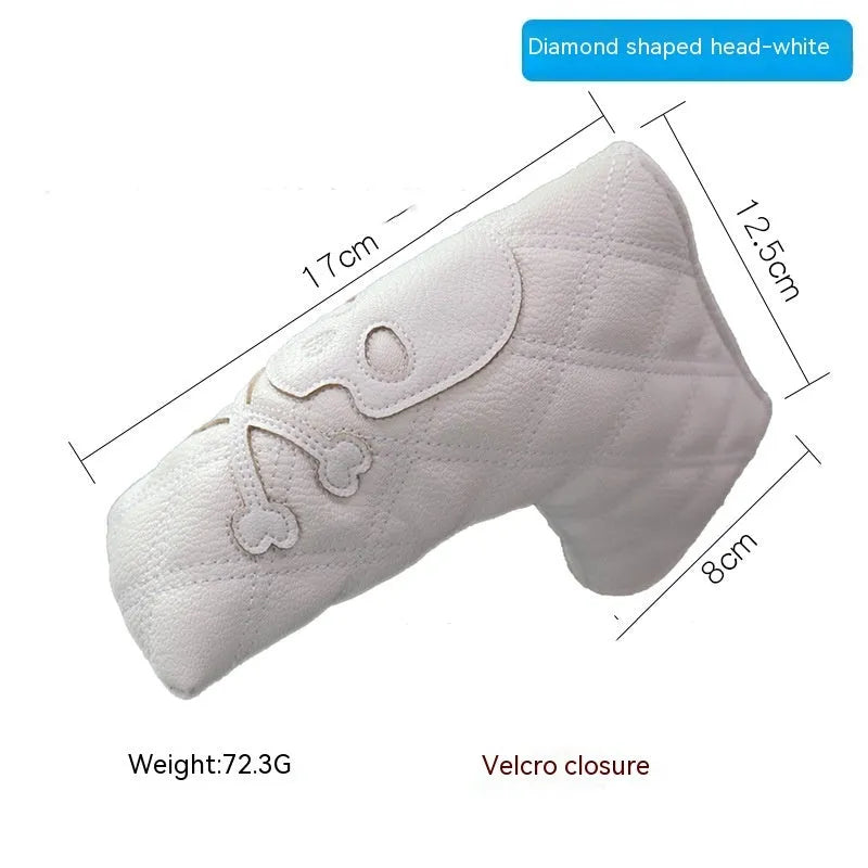 Golf putter sleeve in a themed design with PU waterproof fabric exterior and fleece lining.