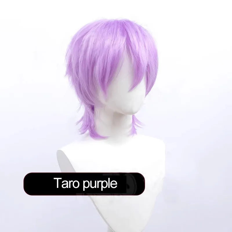 Men's short hairstyle cosplay wig in high-temperature fibre with anti-curling mechanism