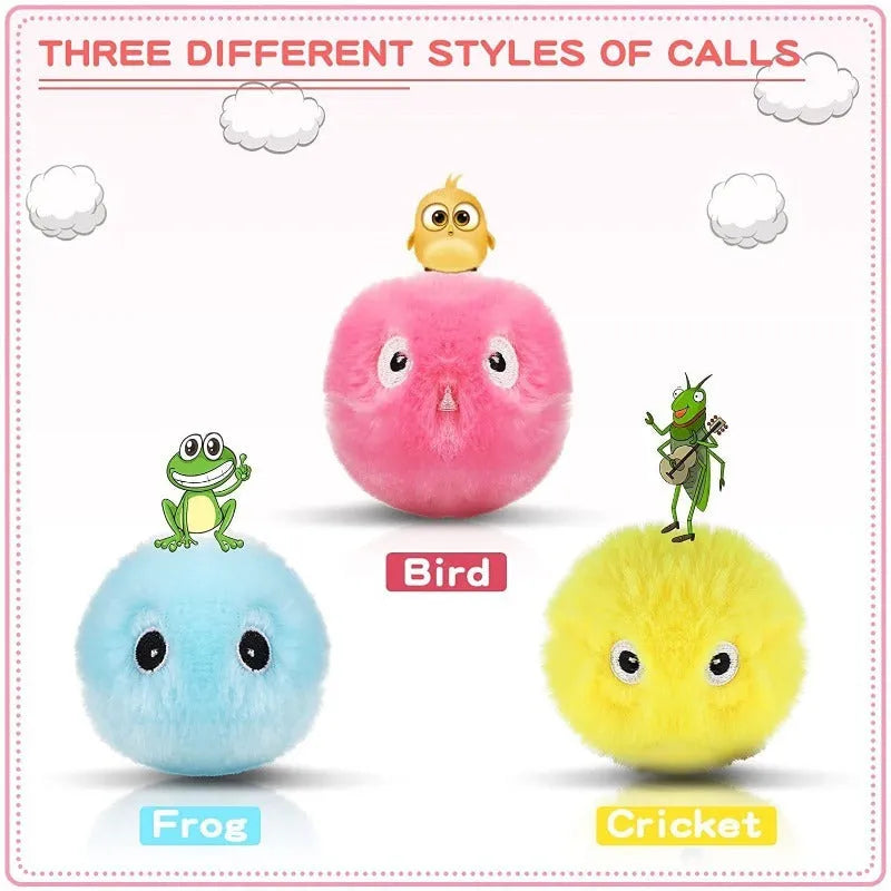 Colourful 55mm interactive cat toy ball with gravity sensor and animal sounds