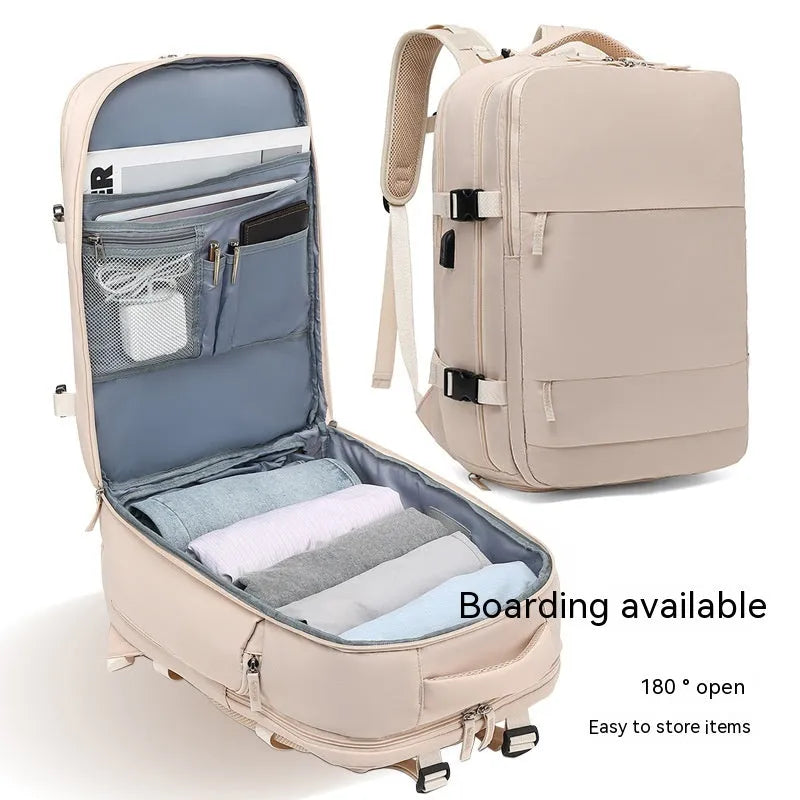 Large waterproof mummy-style backpack in nylon, shown in a selection of colours including black, mint green, and pink.