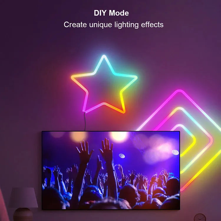 3 metre USB-powered RGB neon light strips with Bluetooth music sync and remote control