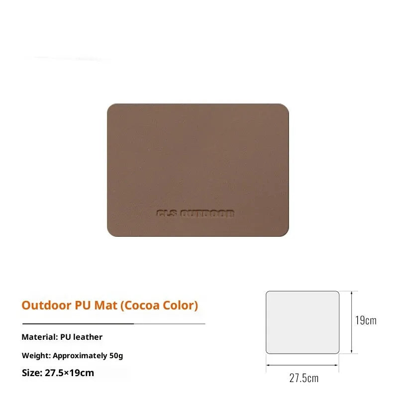 Waterproof PU table mat in beige, large size 56x33cm, with flocked backing, on a dining table