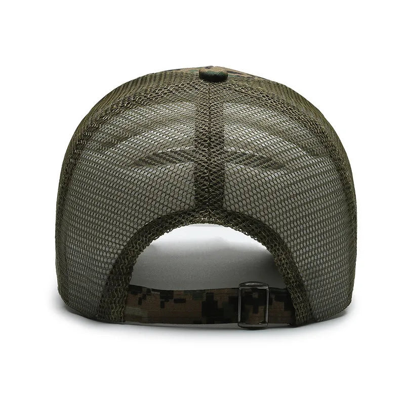 Tear mark Velcro tactical camouflage baseball cap with adjustable back and dome crown