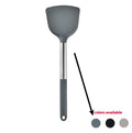 12-piece silicone kitchen utensil set with rotating storage bucket in black, dark gray or khaki