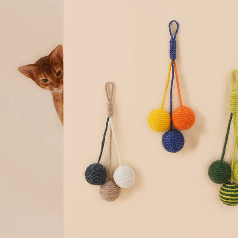 Cat toy set with teaser stick, bite-resistant catnip ball, and interactive toys in multi-colours