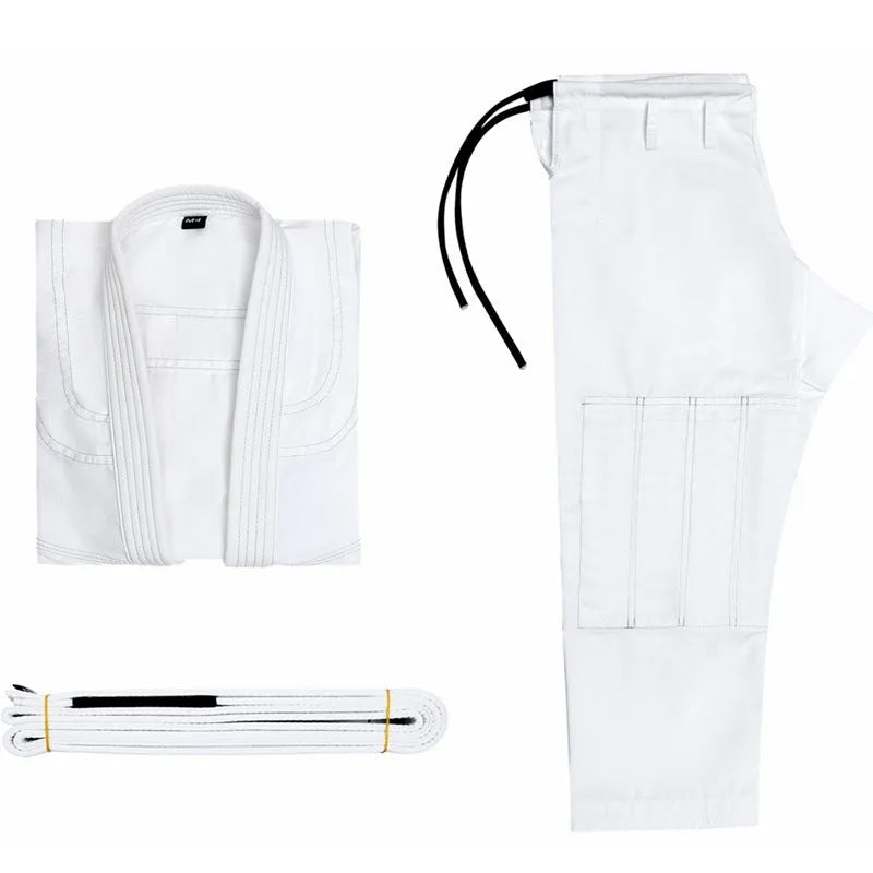 Brazilian Jiu-Jitsu gi training uniform in cotton blend fabric showing colour options