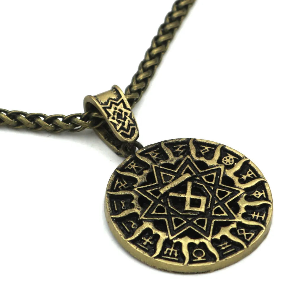 Lunavin ODing logo necklace with Nordic myth pendant on adjustable leather rope or snake bones chain