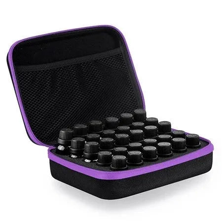 EVA essential oil storage bag with 30 compartments for 15 ml bottles in red colour