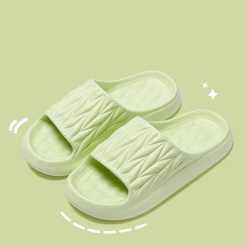 Leaf texture design EVA household slippers in multiple colours with non-slip sole