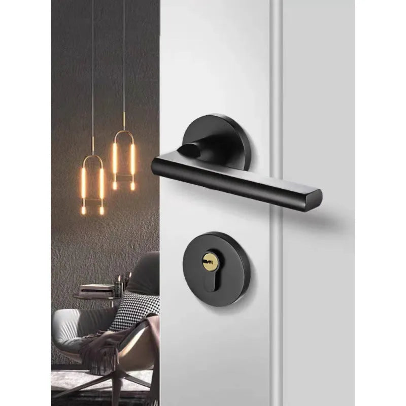 Aluminium alloy split magnetic door lock handle for timber doors