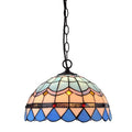 European Baroque retro chandelier in coloured glaze with abstract design and hanging ornaments