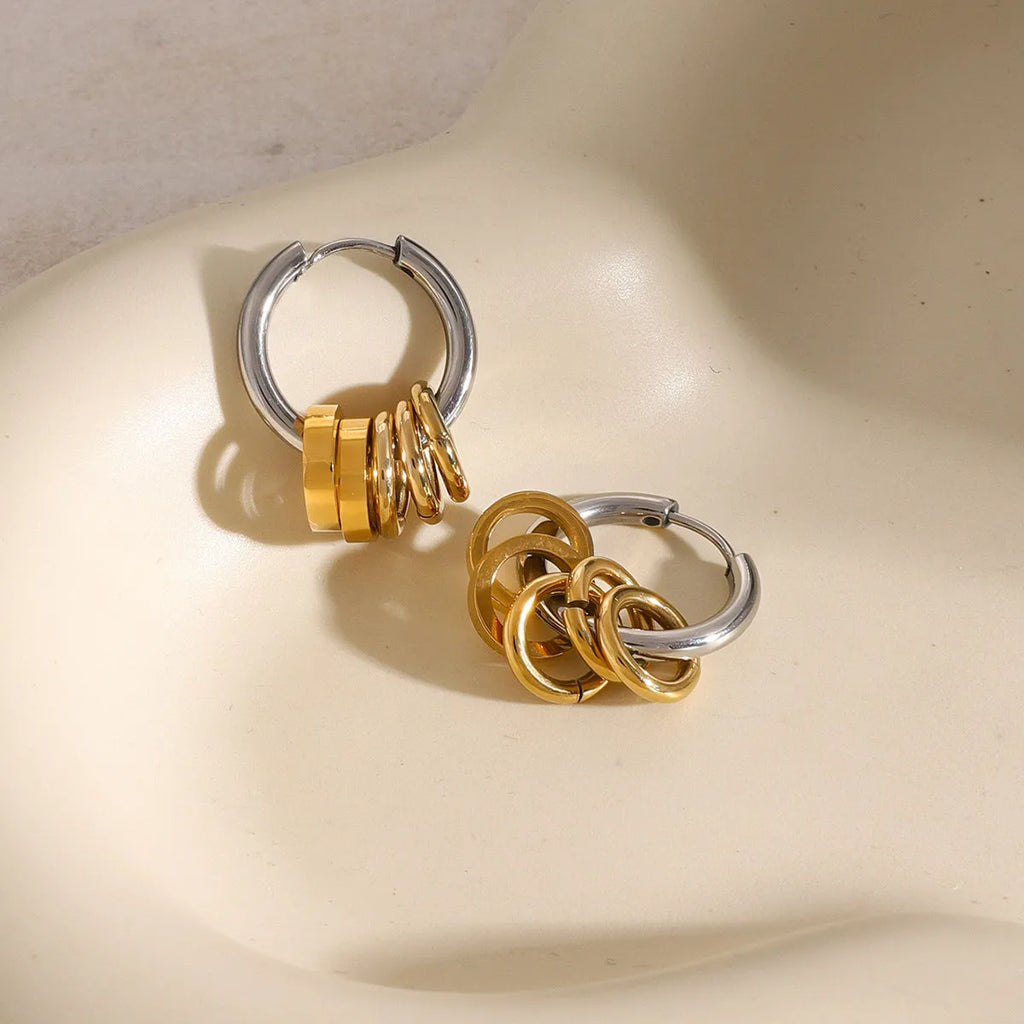 Stainless steel electroplated earrings in contemporary ins style for unisex wear