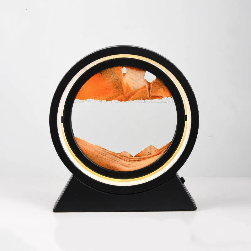 3D dynamic quicksand art ornament in glass casing with plastic base, 24cm tall, in picture colour