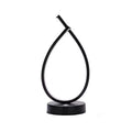 Water drop-shaped black bedside table lamp with USB charging cable