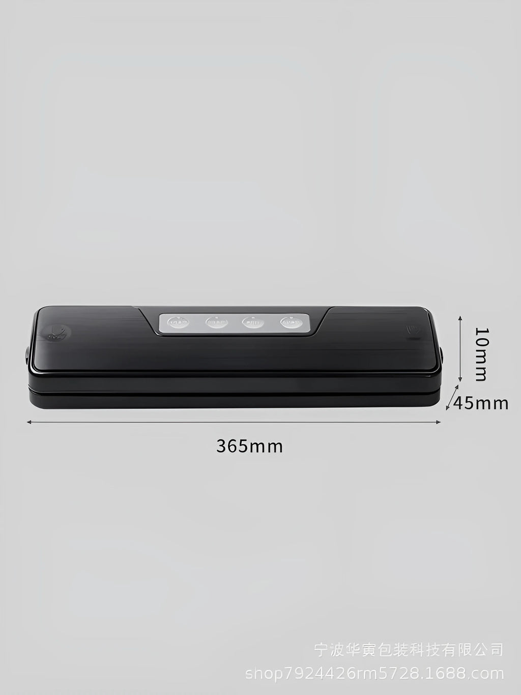 Black automatic vacuum sealer machine for household food preservation and item storage protection