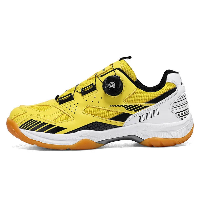 Men's and women's casual round toe sneakers in yellow, black silver, white blue, and white grey colour options.