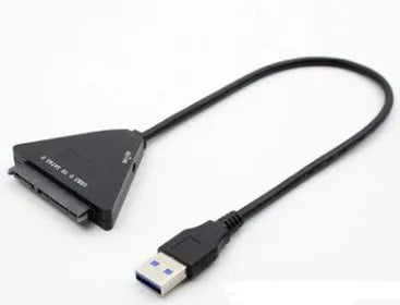 Black USB 3.0 to SATA 7+15 pin hard drive adapter cable for 2.5-inch and 3.5-inch drives