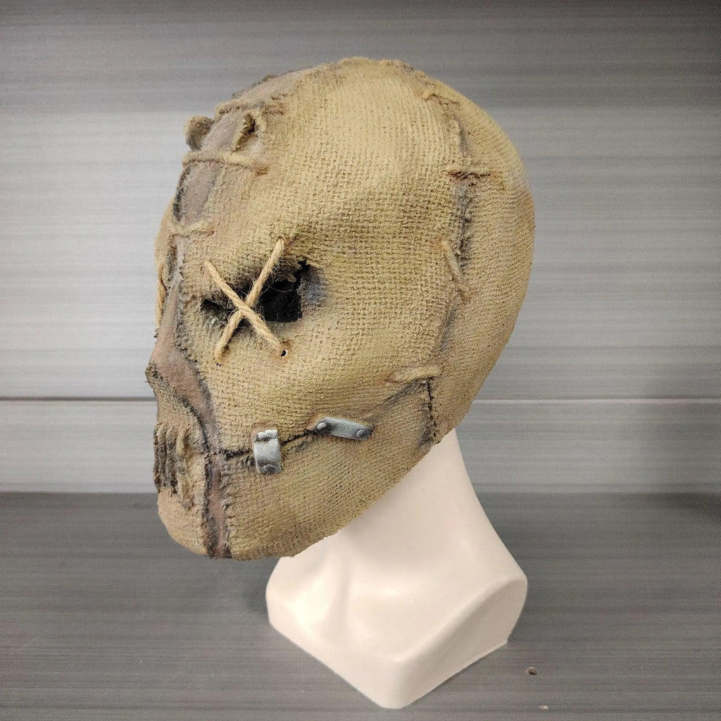 Latex horror mask head cover featuring scar skull design for Halloween and holiday costume events