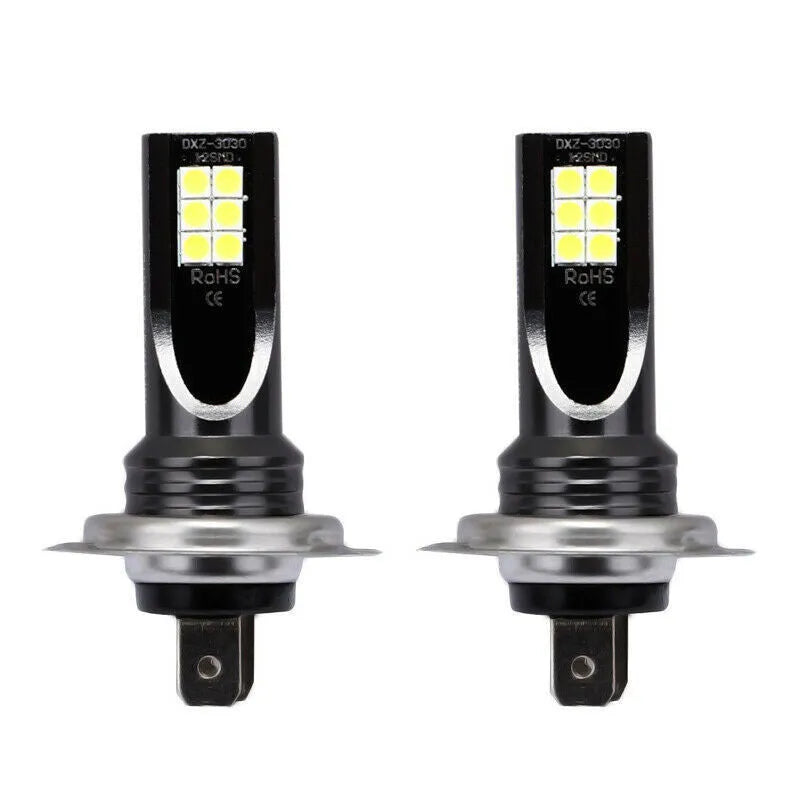 H7 110W LED car fog light bulb with twelve SMD LEDs and aluminium housing
