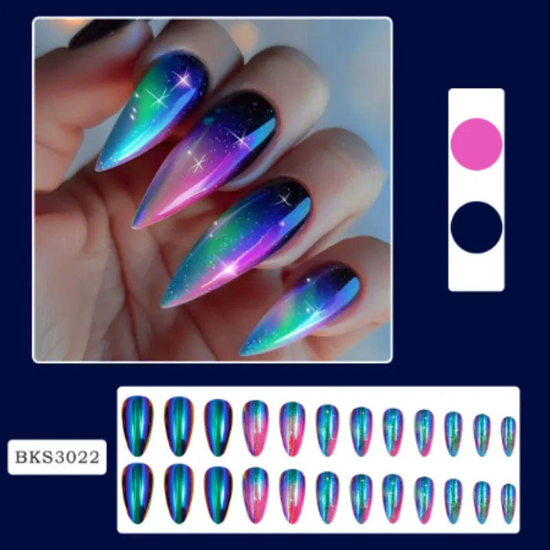 Wear Armour almond nail stickers in French leaves, leopard print, macaron and plating designs