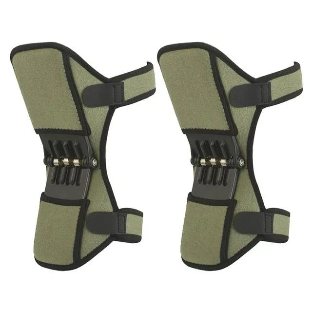 Adjustable knee brace with patella support and spring mechanism in breathable fabric